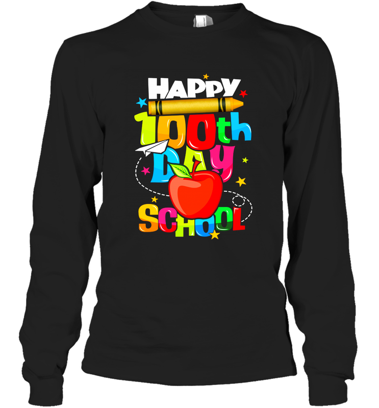 100th Day of School Shirt Long Sleeve T-Shirt - Crazy Dog T-Shirt Shop